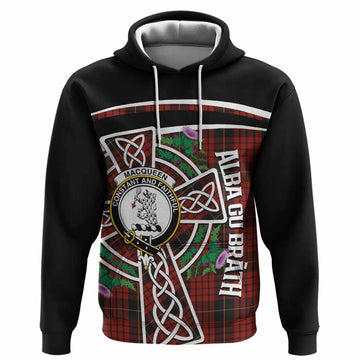 MacQueen (McQueen) Tartan Crest Hoodie Scottish Thistle Celtic Cross Alba Gu Brath