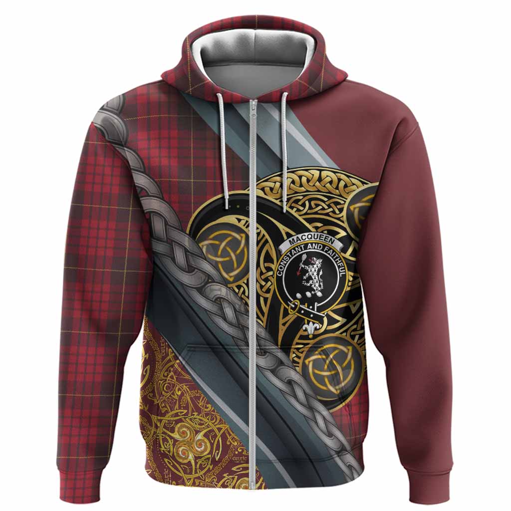 MacQueen (McQueen) Tartan Crest Hoodie Scottish Triskele Celtic