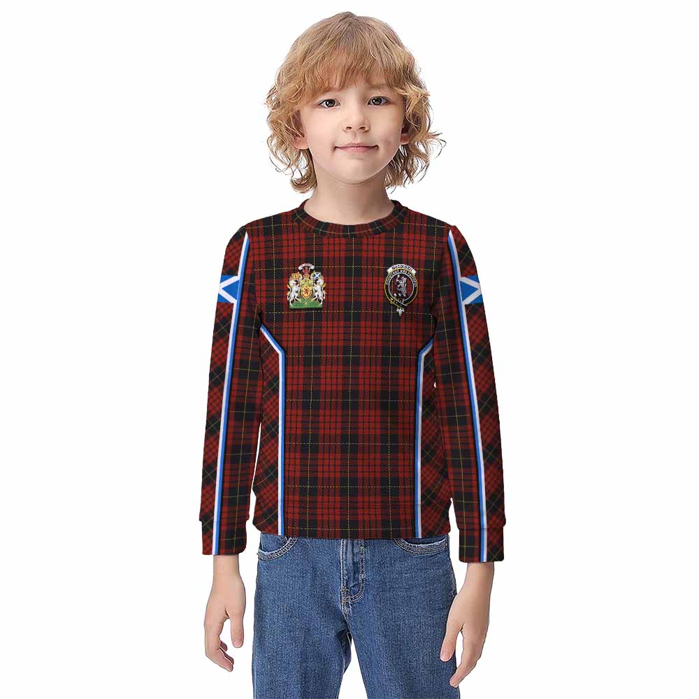 MacQueen (McQueen) Tartan Crest Kid Knitted Sweatshirt Scotland Coat of Arm Flag Style - Tartan Vibes Clothing