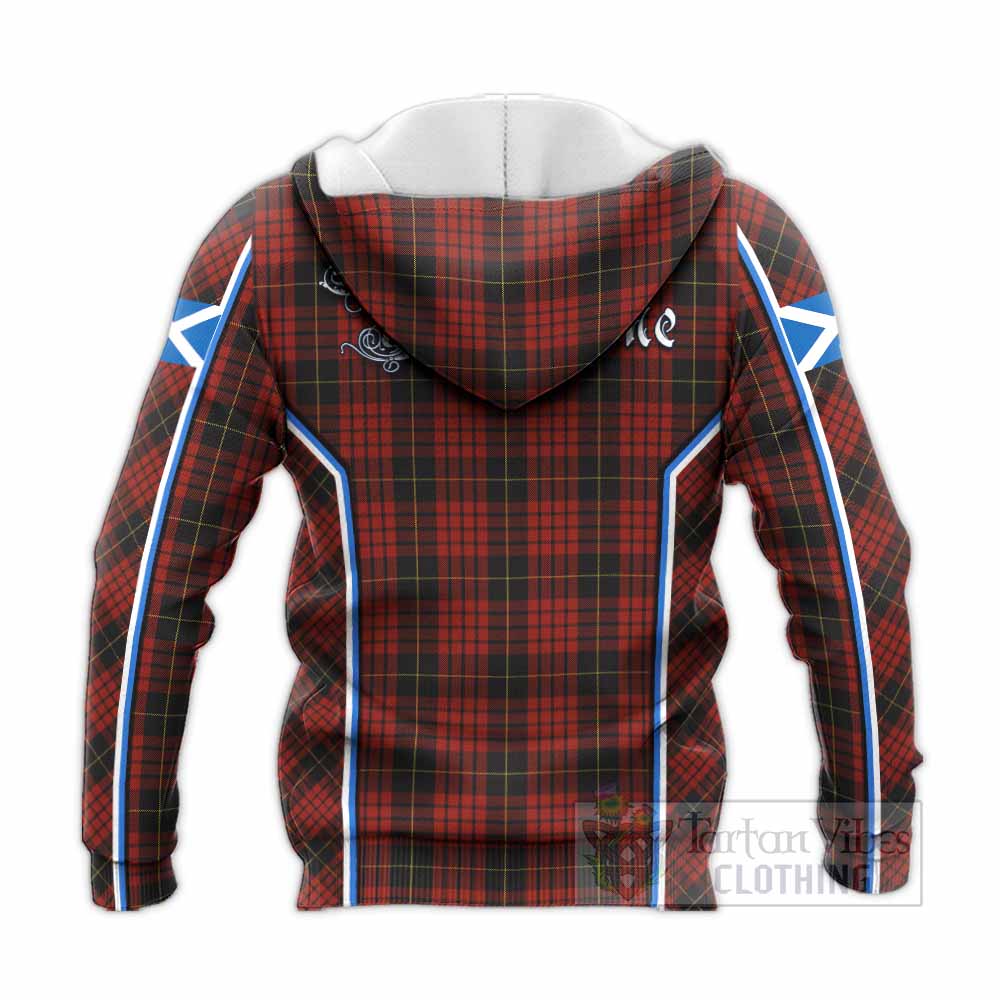 MacQueen (McQueen) Tartan Crest Knitted Hoodie Scotland Coat of Arm Flag Style - Tartan Vibes Clothing