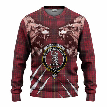 MacQueen (McQueen) Tartan Crest Knitted Sweater Ferocious Lion Style