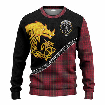 MacQueen (McQueen) Tartan Crest Knitted Sweater Legendary Dragon Knot Half Style
