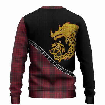 MacQueen (McQueen) Tartan Crest Knitted Sweater Legendary Dragon Knot Half Style