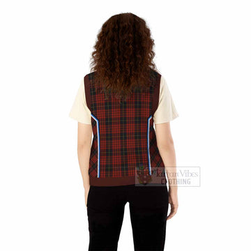 MacQueen (McQueen) Tartan Crest Knitted V-Neck Vest Scotland Coat of Arm Flag Style