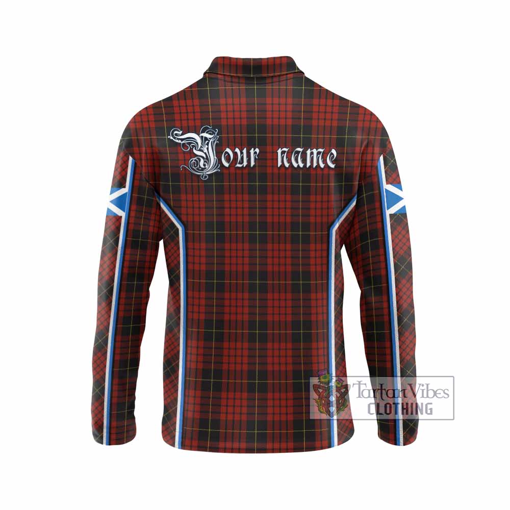 MacQueen (McQueen) Tartan Crest Long Sleeve Polo Shirt Scotland Coat of Arm Flag Style - Tartan Vibes Clothing