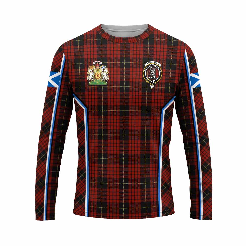 MacQueen (McQueen) Tartan Crest Long Sleeve T-Shirt Scotland Coat of Arm Flag Style - Tartan Vibes Clothing