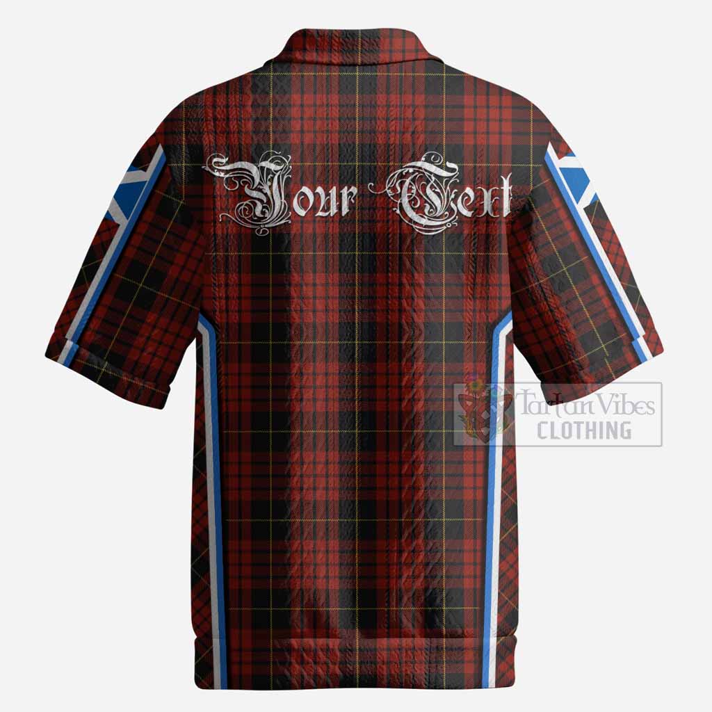 MacQueen (McQueen) Tartan Crest Men’s Polo Sweater Top Scotland Coat of Arm Flag Style