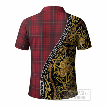 MacQueen (McQueen) Tartan Crest Polo Shirt Celtic Knot and Triple Trickle Spiral Symbols