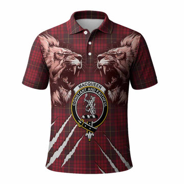 MacQueen (McQueen) Tartan Crest Polo Shirt Ferocious Lion Style