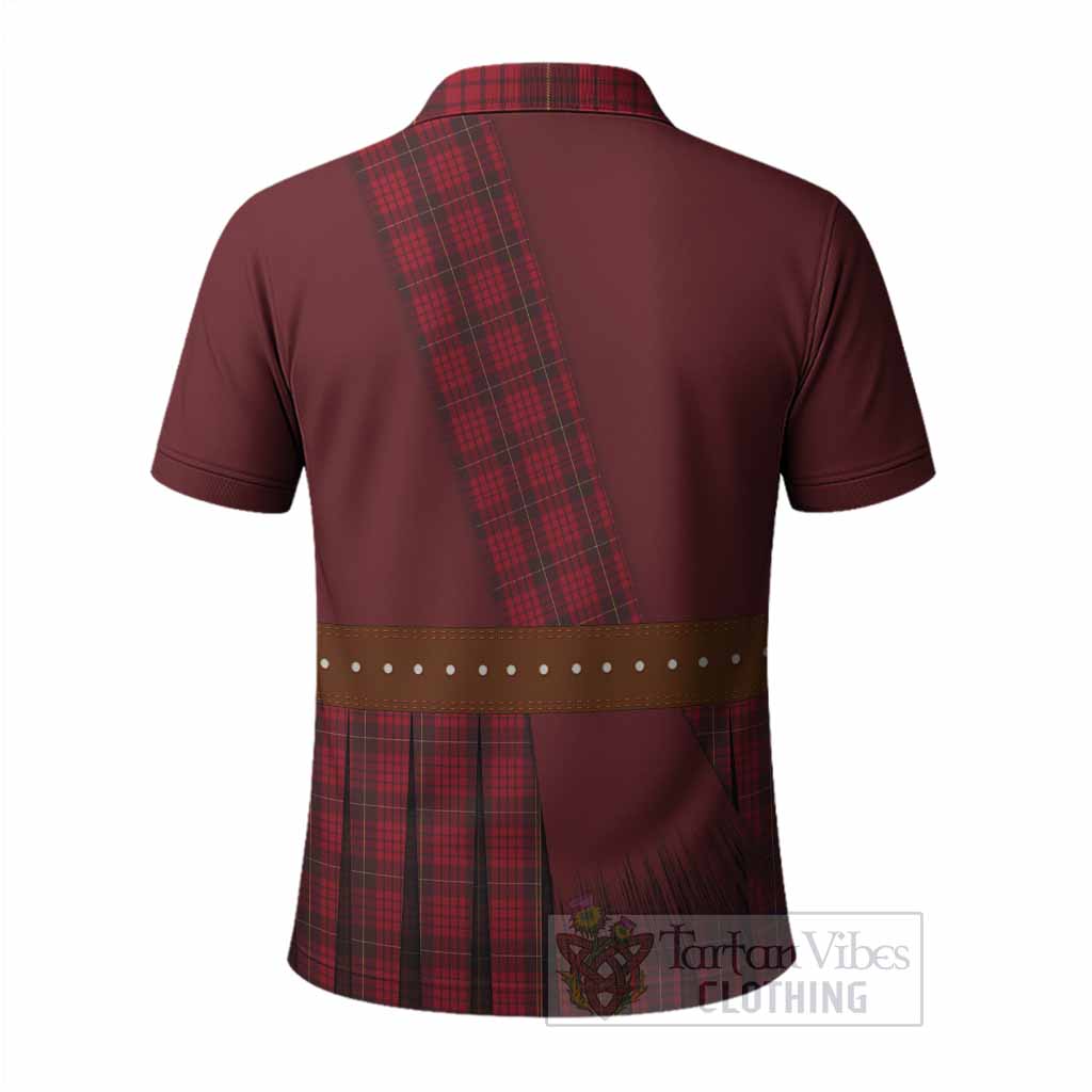 MacQueen (McQueen) Tartan Crest Polo Shirt Kilt Costume Style