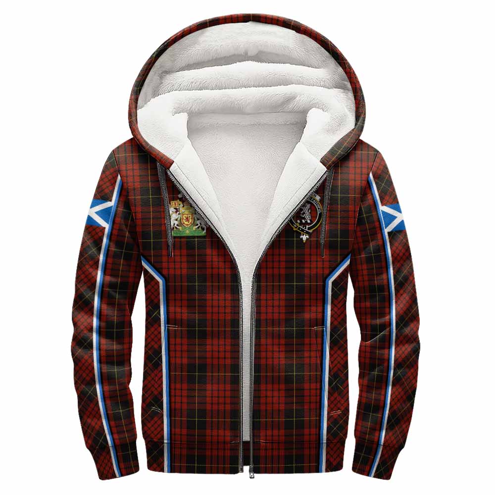 MacQueen (McQueen) Tartan Crest Sherpa Hoodie Scotland Coat of Arm Flag Style - Tartan Vibes Clothing