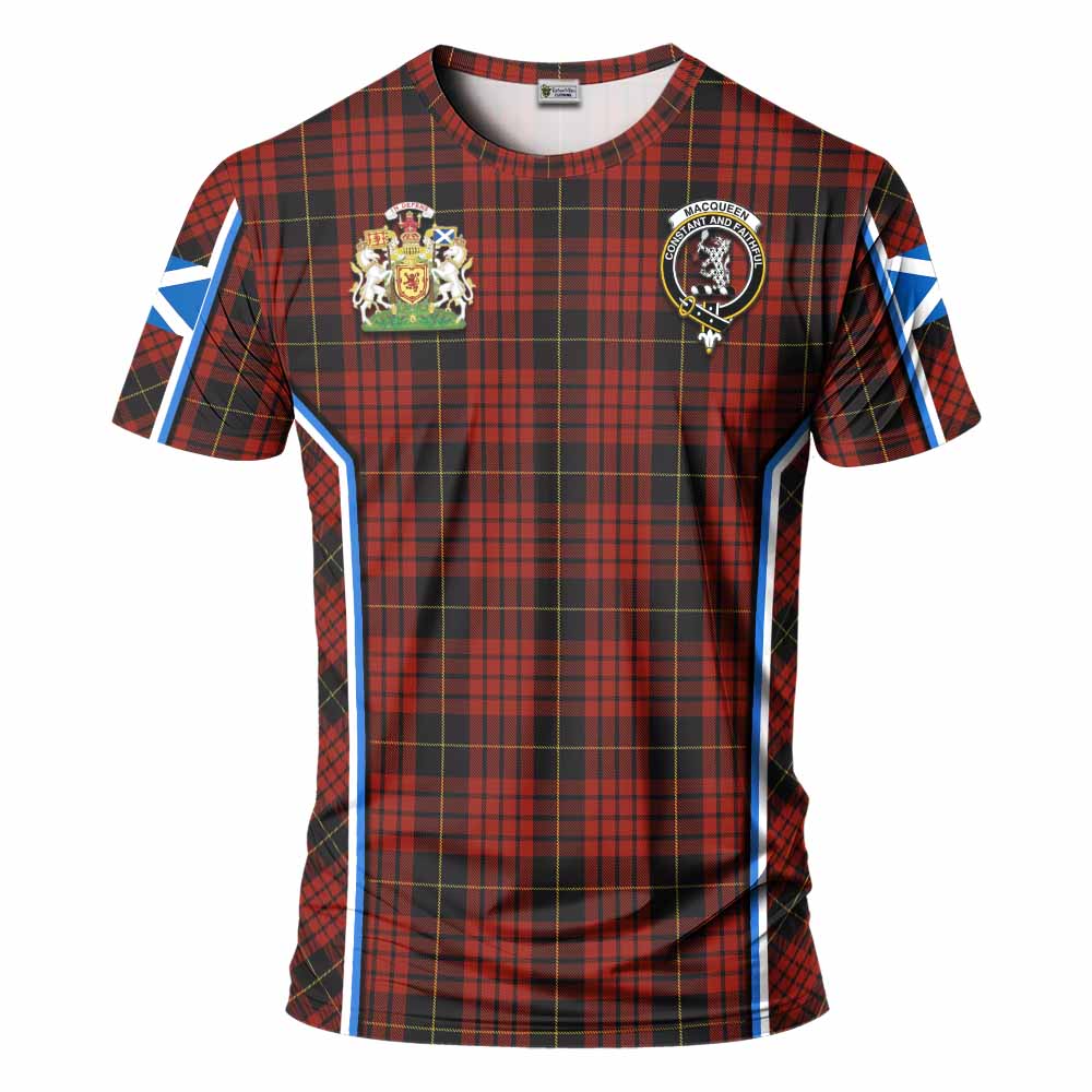 MacQueen (McQueen) Tartan Crest T-shirt Scotland Coat of Arm Flag Style - Tartan Vibes Clothing