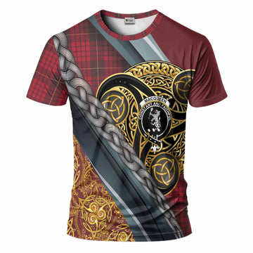 MacQueen (McQueen) Tartan Crest T-Shirt Scottish Triskele Celtic