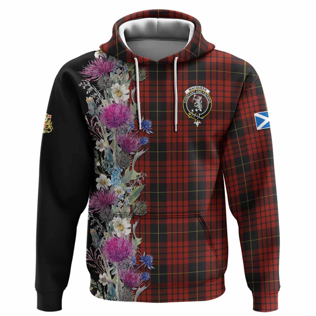 MacQueen (McQueen) Tartan Crest Thistle Floral Hoodie