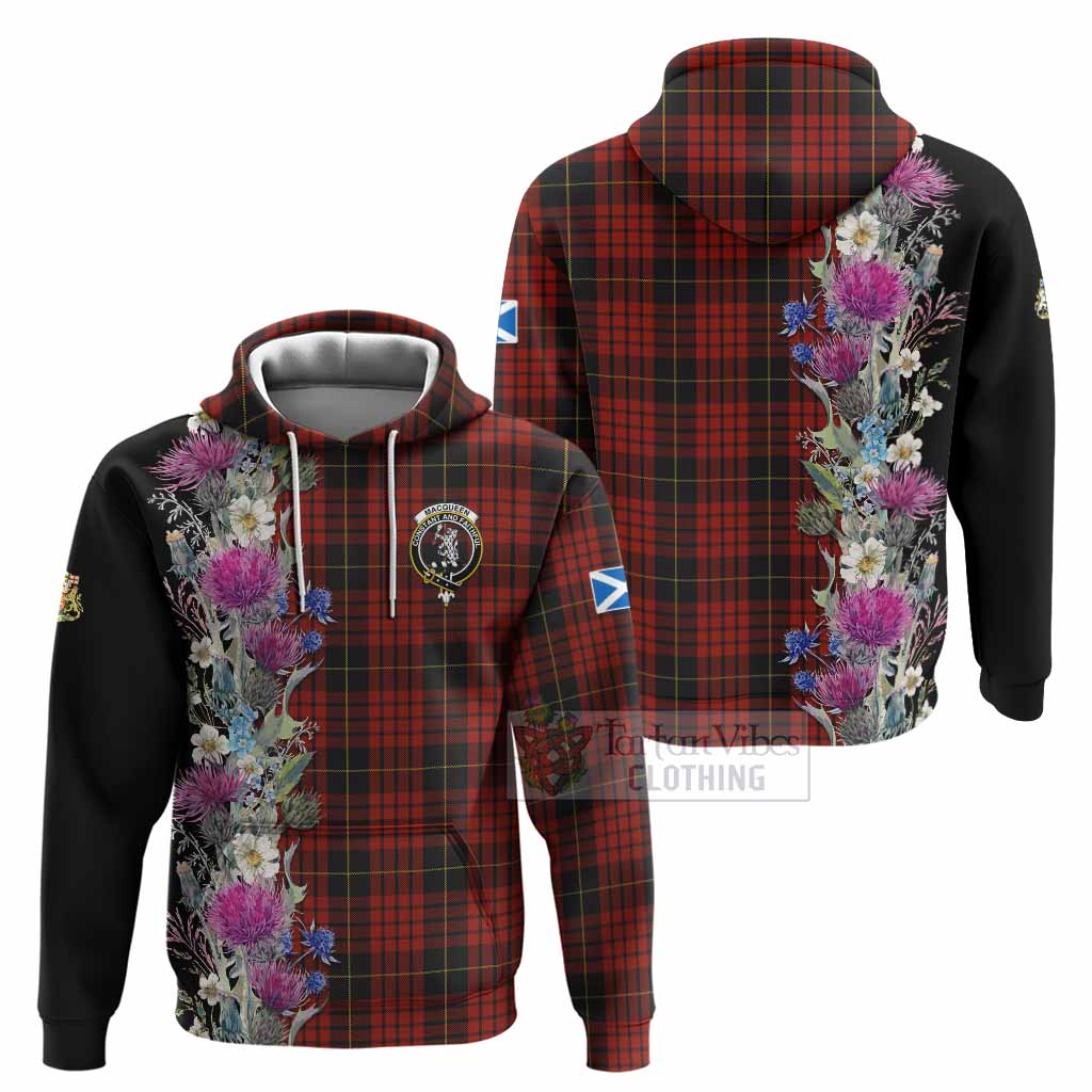 MacQueen (McQueen) Tartan Crest Thistle Floral Hoodie