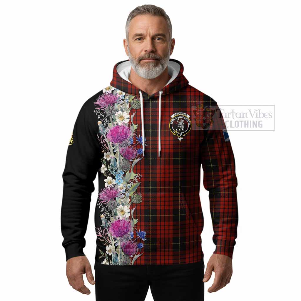 MacQueen (McQueen) Tartan Crest Thistle Floral Hoodie