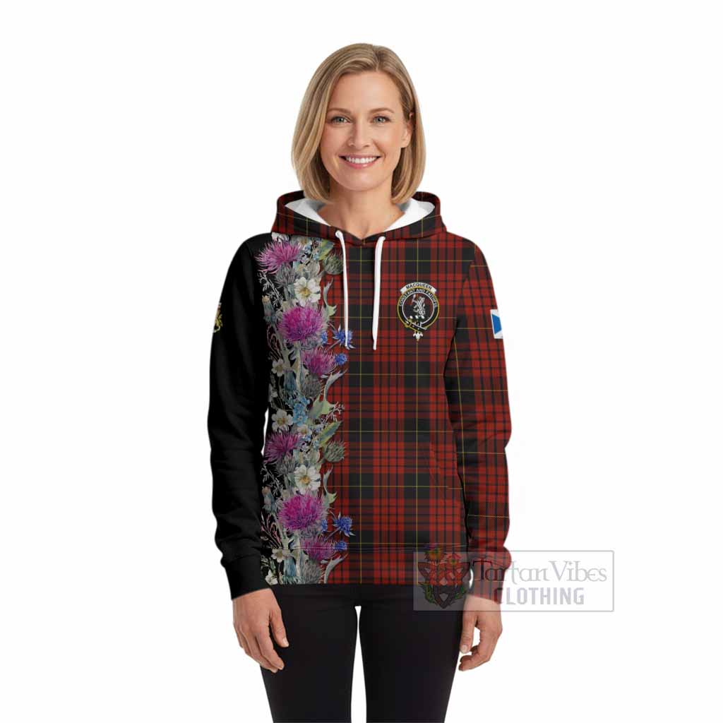 MacQueen (McQueen) Tartan Crest Thistle Floral Hoodie