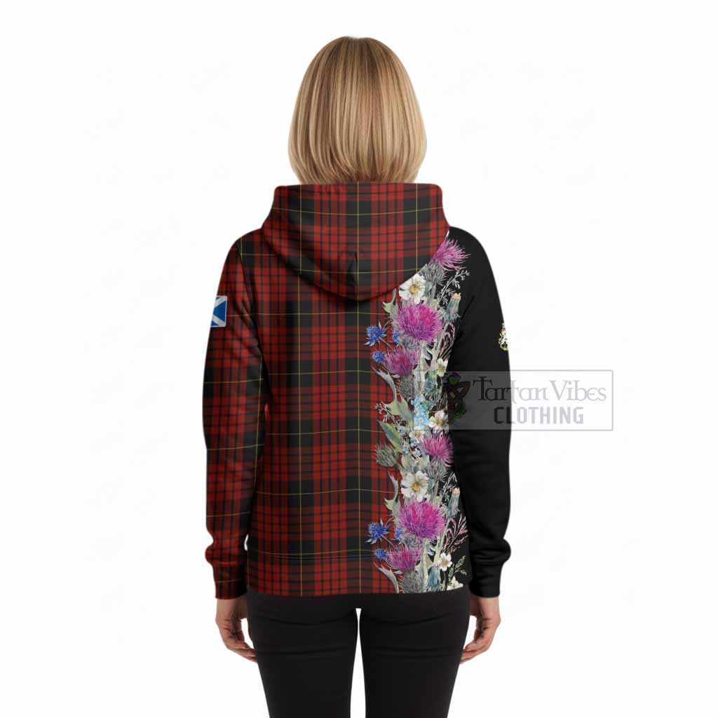 MacQueen (McQueen) Tartan Crest Thistle Floral Hoodie