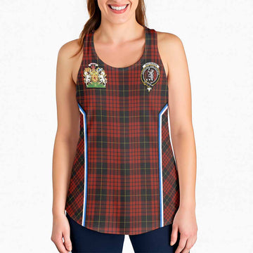 MacQueen (McQueen) Tartan Crest Women Racerback Tanks Scotland Coat of Arm Flag Style - Tartan Vibes Clothing