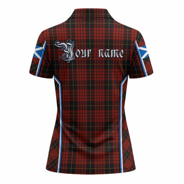 MacQueen (McQueen) Tartan Crest Women's Polo Shirt Scotland Coat of Arm Flag Style