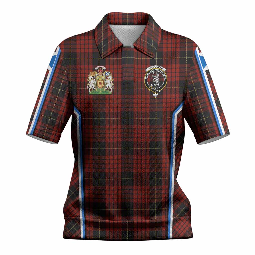 MacQueen (McQueen) Tartan Crest Women’s Polo Sweater Top Scotland Coat of Arm Flag Style