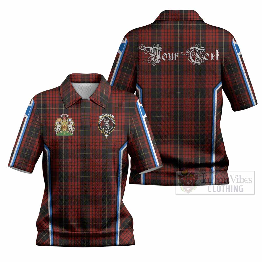 MacQueen (McQueen) Tartan Crest Women’s Polo Sweater Top Scotland Coat of Arm Flag Style