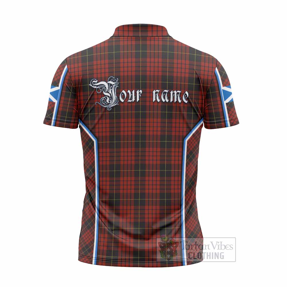 MacQueen (McQueen) Tartan Crest Zipper Polo Shirt Scotland Coat of Arm Flag Style - Tartan Vibes Clothing