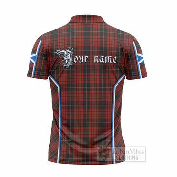 MacQueen (McQueen) Tartan Crest Zipper Polo Shirt Scotland Coat of Arm Flag Style