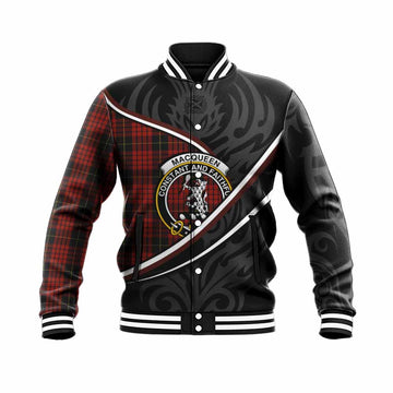 MacQueen (McQueen) Tartan Family Crest Baseball Jacket Celtic Scottish Thistle Floral