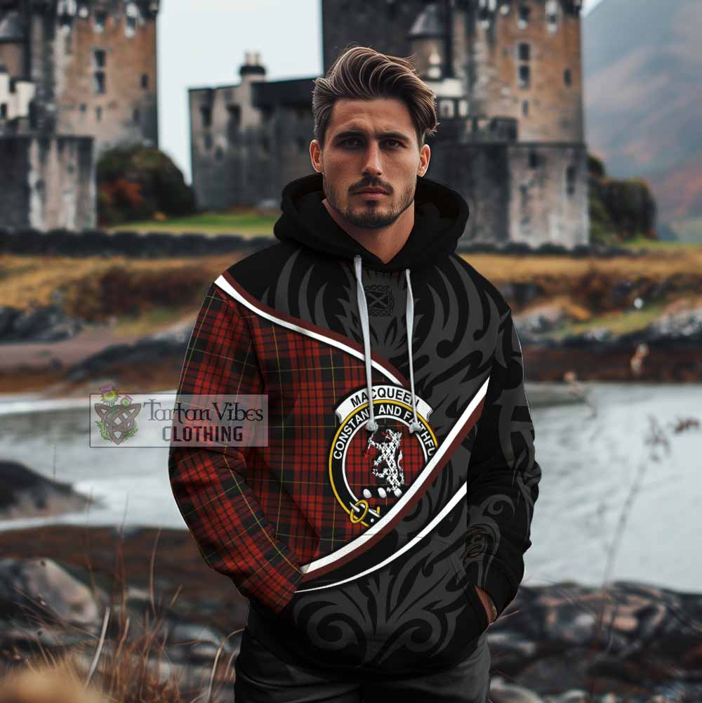 MacQueen (McQueen) Tartan Family Crest Cotton Hoodie Celtic Scottish Thistle Floral - Tartan Vibes Clothing