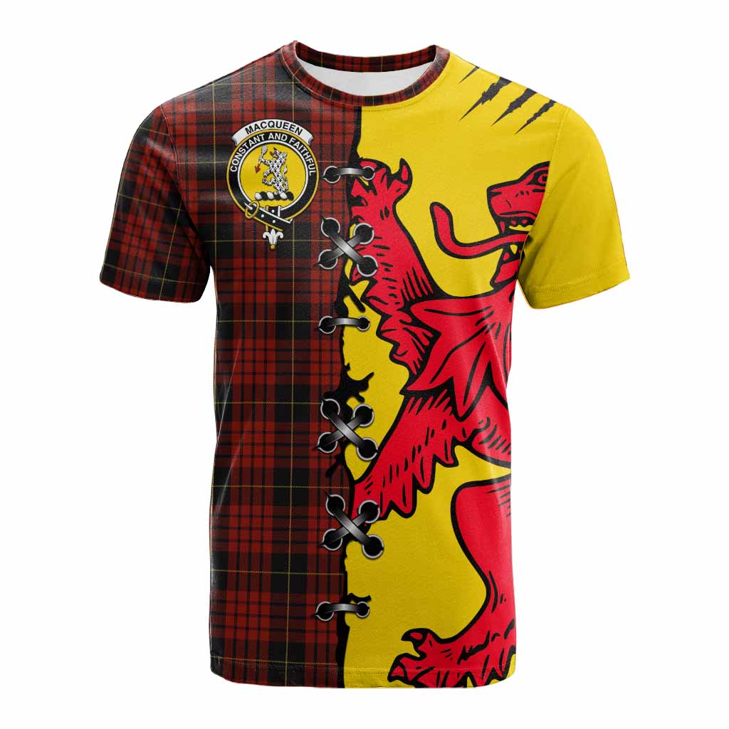 MacQueen (McQueen) Tartan Family Crest Cotton T-shirt Lion Rampant Honor - Tartan Vibes Clothing