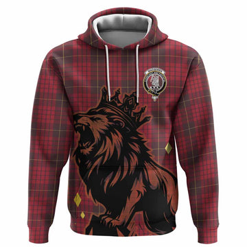 MacQueen (McQueen) Tartan Family Crest Hoodie Crowned Lion Roaring