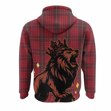 MacQueen (McQueen) Tartan Family Crest Hoodie Crowned Lion Roaring