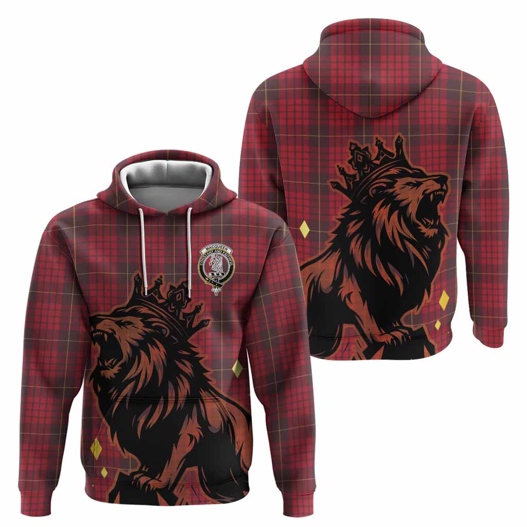 MacQueen (McQueen) Tartan Family Crest Hoodie Crowned Lion Roaring