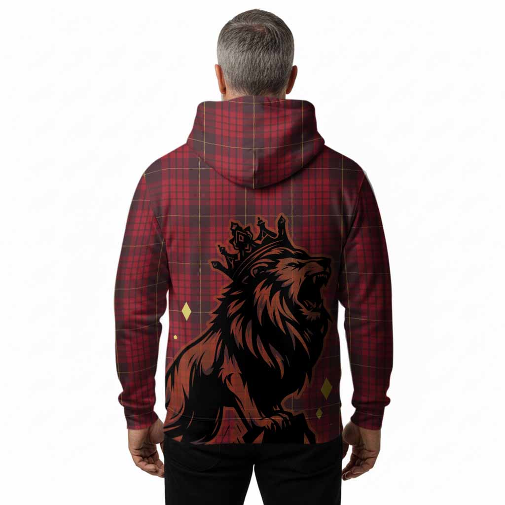 MacQueen (McQueen) Tartan Family Crest Hoodie Crowned Lion Roaring