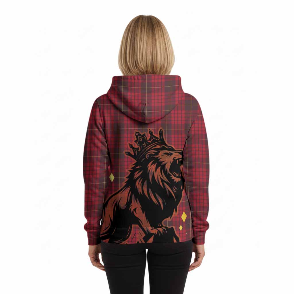 MacQueen (McQueen) Tartan Family Crest Hoodie Crowned Lion Roaring