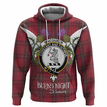 MacQueen (McQueen) Tartan Family Crest Hoodie Scottish Burns Night Thistle Floral