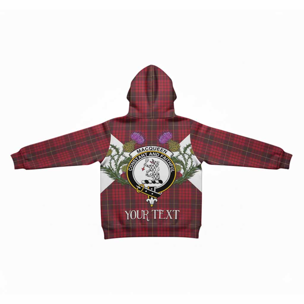 MacQueen (McQueen) Tartan Family Crest Kid Hoodie Scottish Burns Night Thistle Floral