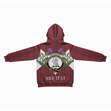MacQueen (McQueen) Tartan Family Crest Kid Hoodie Scottish Burns Night Thistle Floral