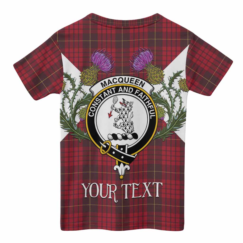 MacQueen (McQueen) Tartan Family Crest Kid T-shirt Scottish Burns Night Thistle Floral