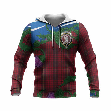 MacQueen (McQueen) Tartan Family Crest Knitted Hoodie Thistle in Minimalism