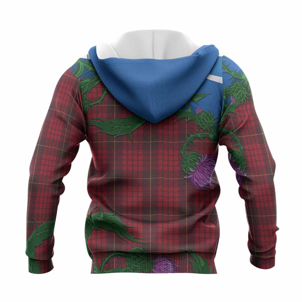 MacQueen (McQueen) Tartan Family Crest Knitted Hoodie Thistle in Minimalism