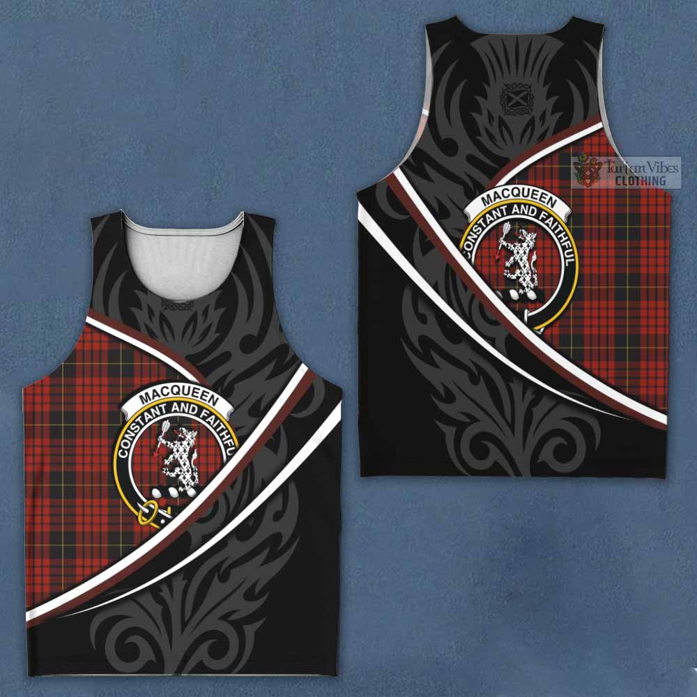 MacQueen (McQueen) Tartan Family Crest Men Tank Top Celtic Scottish Thistle Floral - Tartan Vibes Clothing