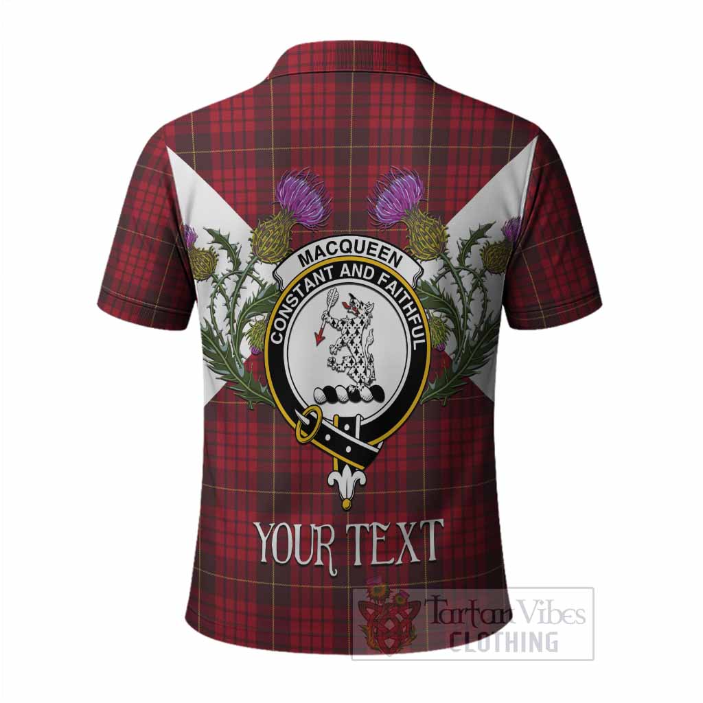MacQueen (McQueen) Tartan Family Crest Polo Shirt Scottish Burns Night Thistle Floral