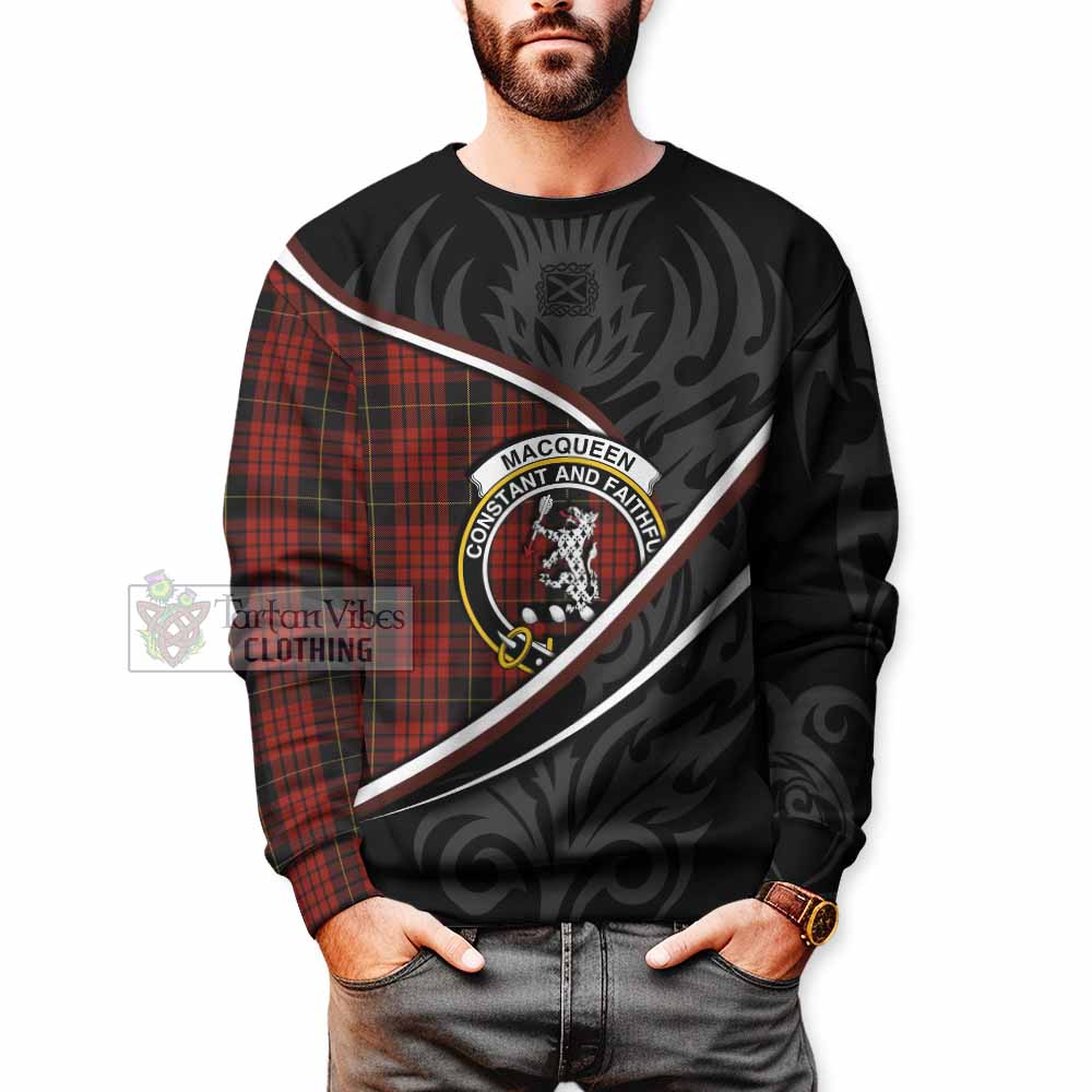 MacQueen (McQueen) Tartan Family Crest Sweatshirt Celtic Scottish Thistle Floral - Tartan Vibes Clothing