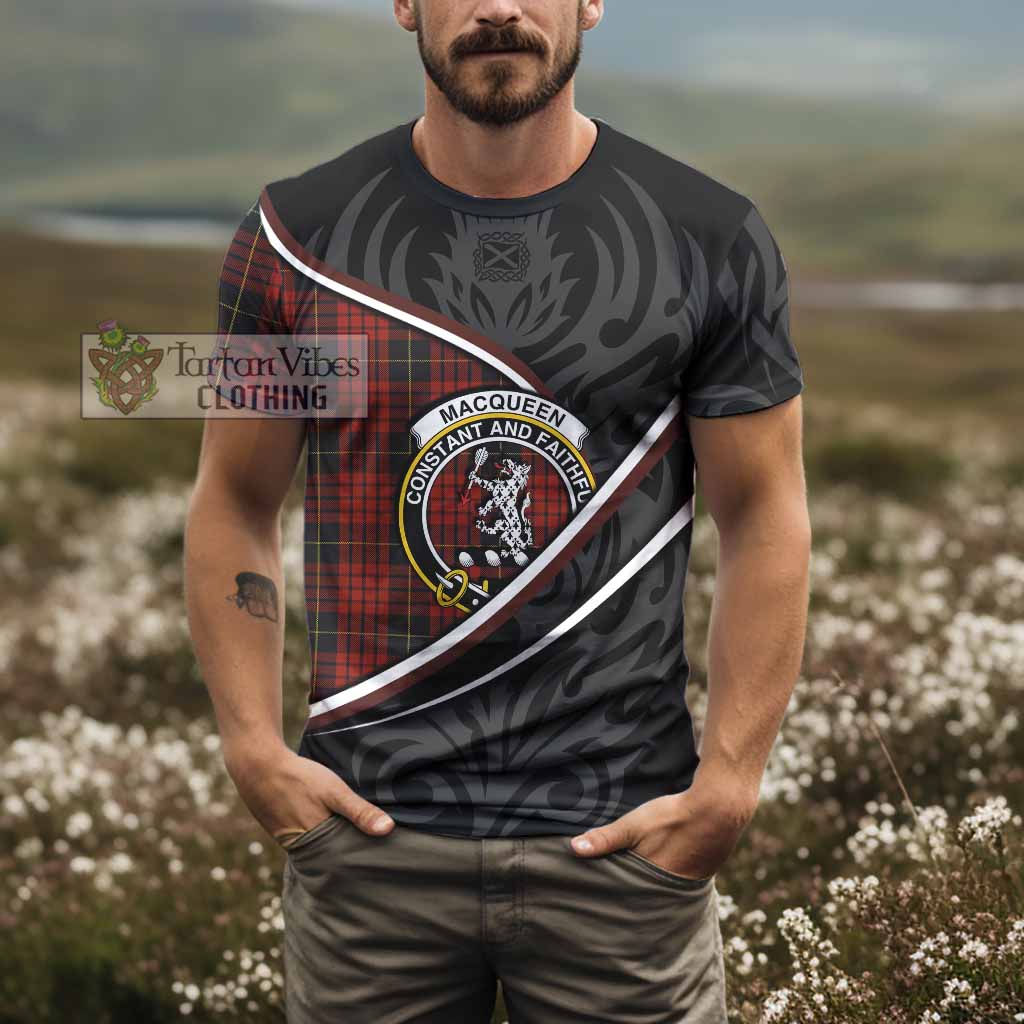MacQueen (McQueen) Tartan Family Crest T-shirt Celtic Scottish Thistle Floral - Tartan Vibes Clothing