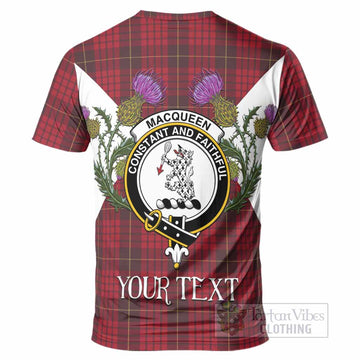 MacQueen (McQueen) Tartan Family Crest T-Shirt Scottish Burns Night Thistle Floral