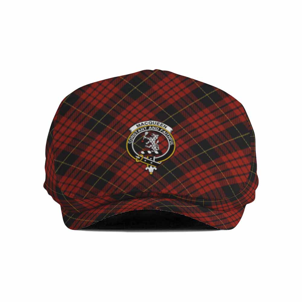 MacQueen (McQueen) Tartan Flat Cap, Jeff Cap Cross Style with Family Crest - Tartan Vibes Clothing