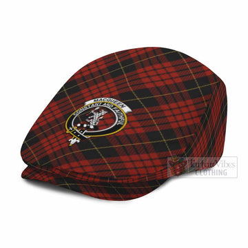 MacQueen (McQueen) Tartan Flat Cap, Jeff Cap Cross Style with Family Crest