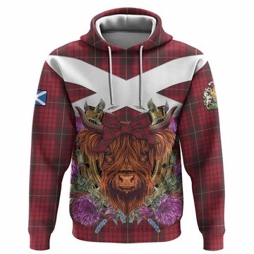 MacQueen (McQueen) Tartan Hoodie Scottish Thistle Heilan Coo